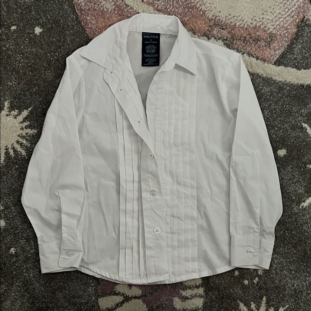 Nautica Boys Classic White Dress Shirt